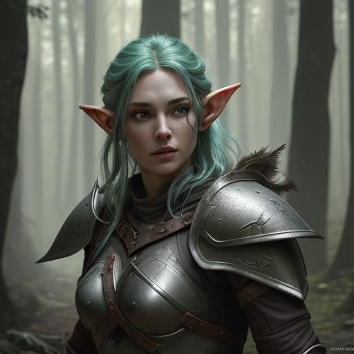 Elf Ranger in Forest, Ultra Realistic Render