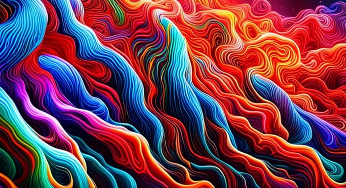 Psychedelic DMT Visuals in Mixed Media Style