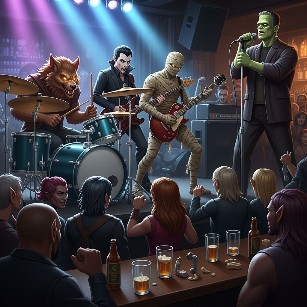 Monster Band Rocks a Dimly Lit Bar