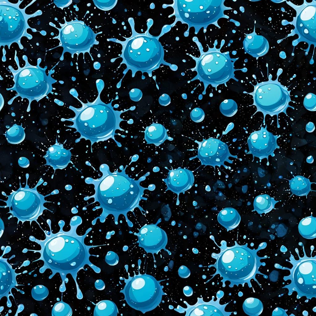 Vibrant Blue Droplet Splatters