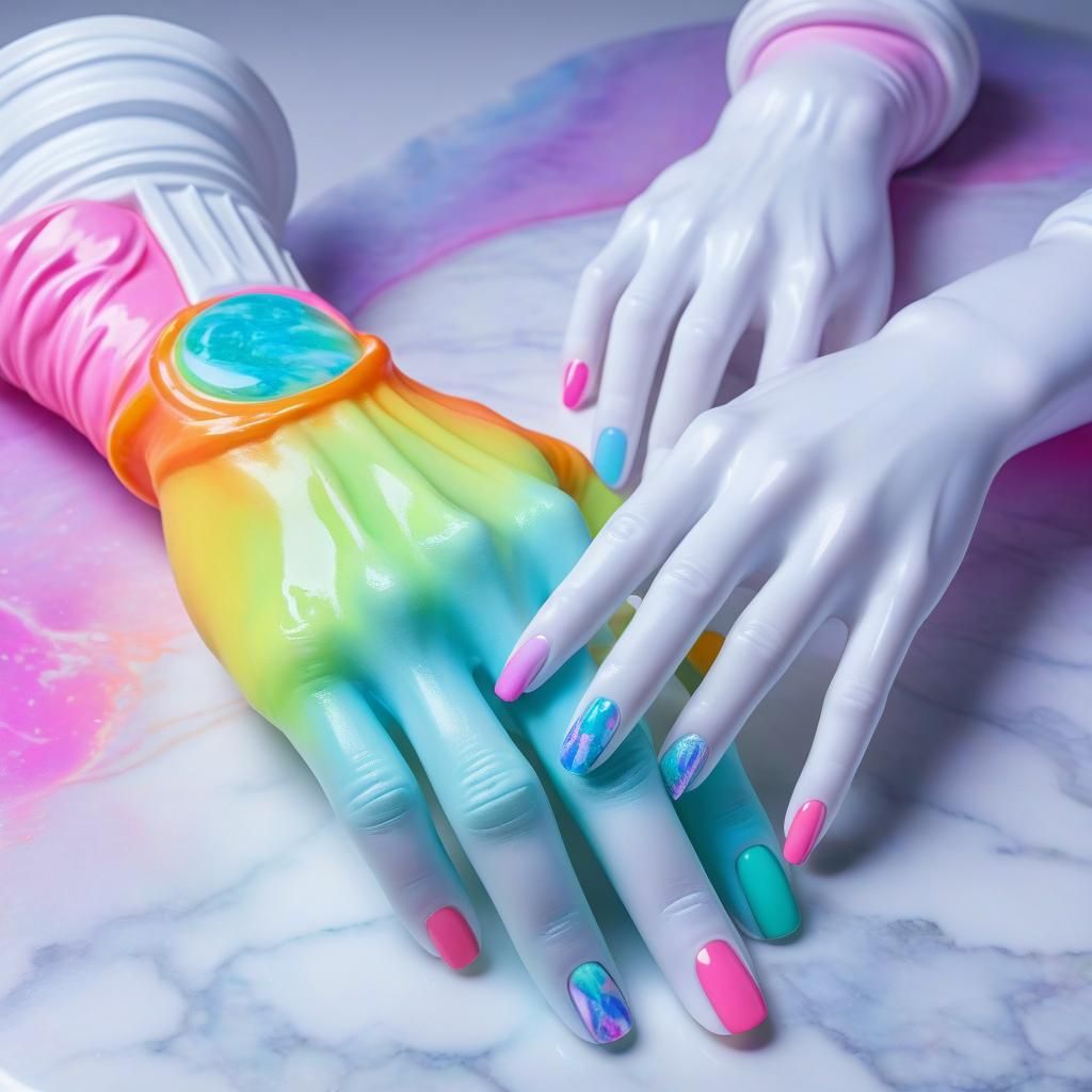 Hyperrealistic Anatomical Hand Study in Anime Manga Style