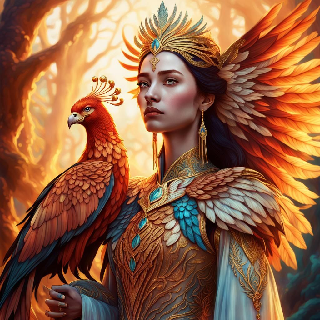 Mythical Princess in Ancient Forest Glory