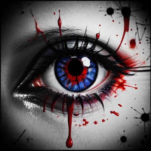 Blood-Soaked Eyeball Close-Up