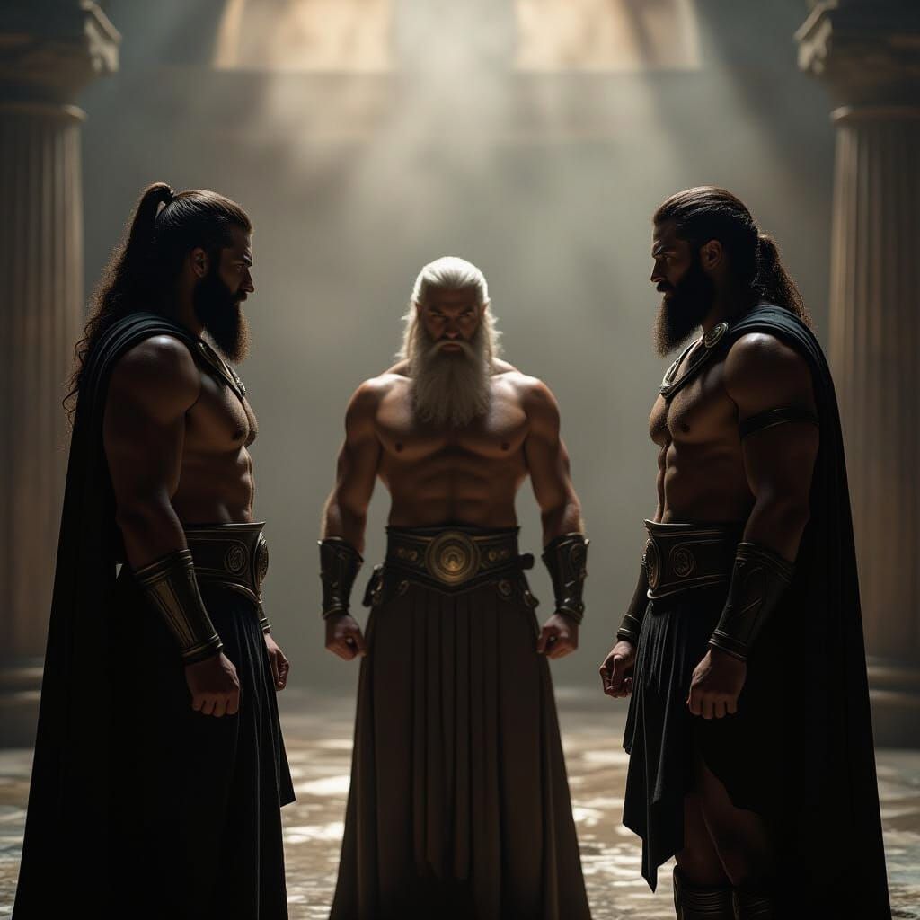 Zeus, Hades, and Poseidon Face Off: Cinematic 35mm