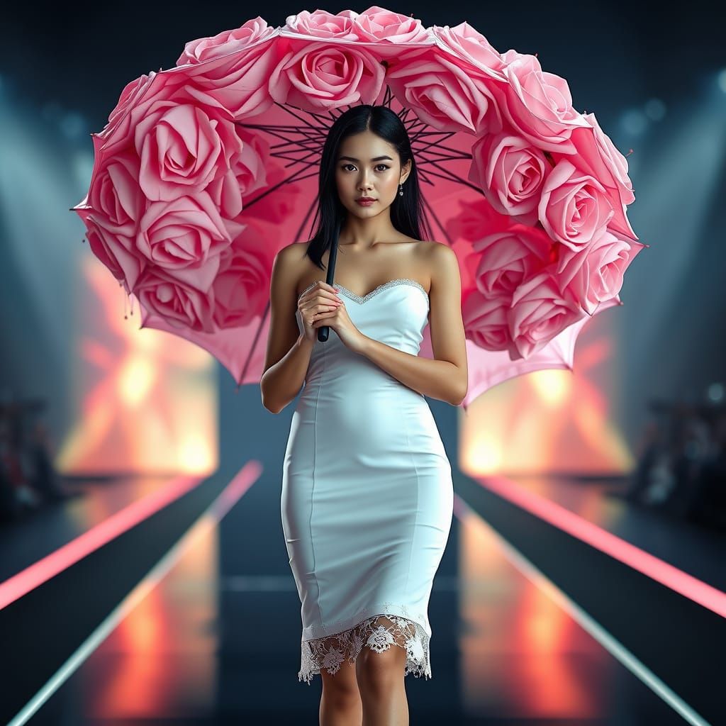 Ethereal Fashion Model in Hyper-Realistic Style