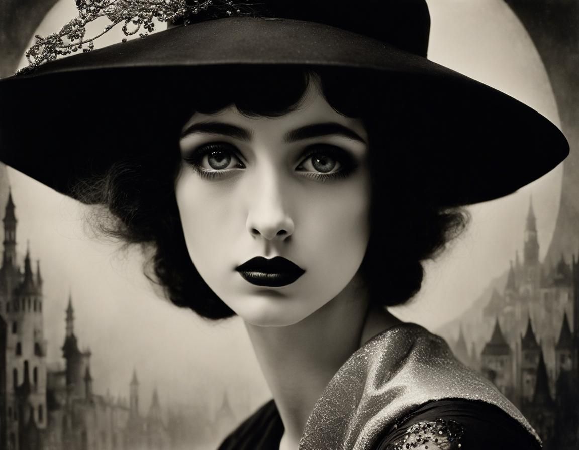 Surreal Crying Portrait in Fornasetti Style