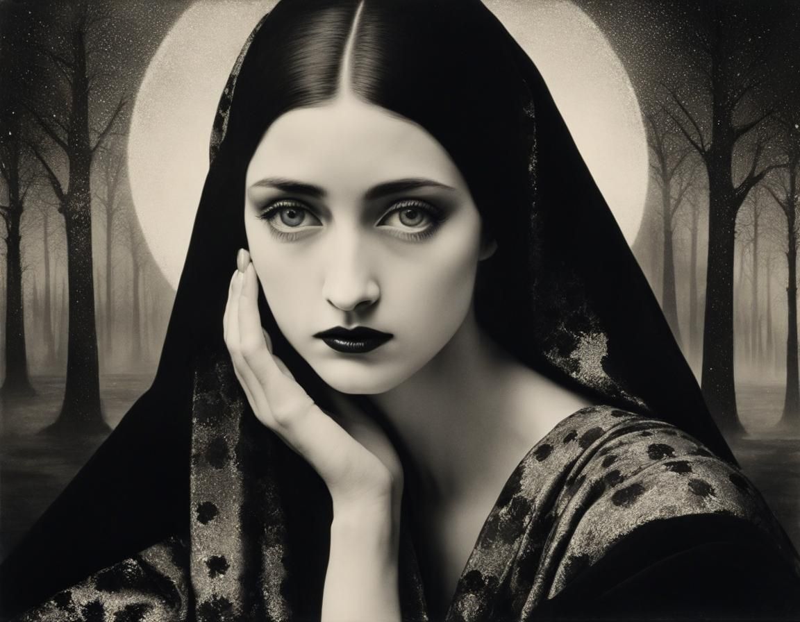 Crying Face in Fornasetti Design with Noir Calotype