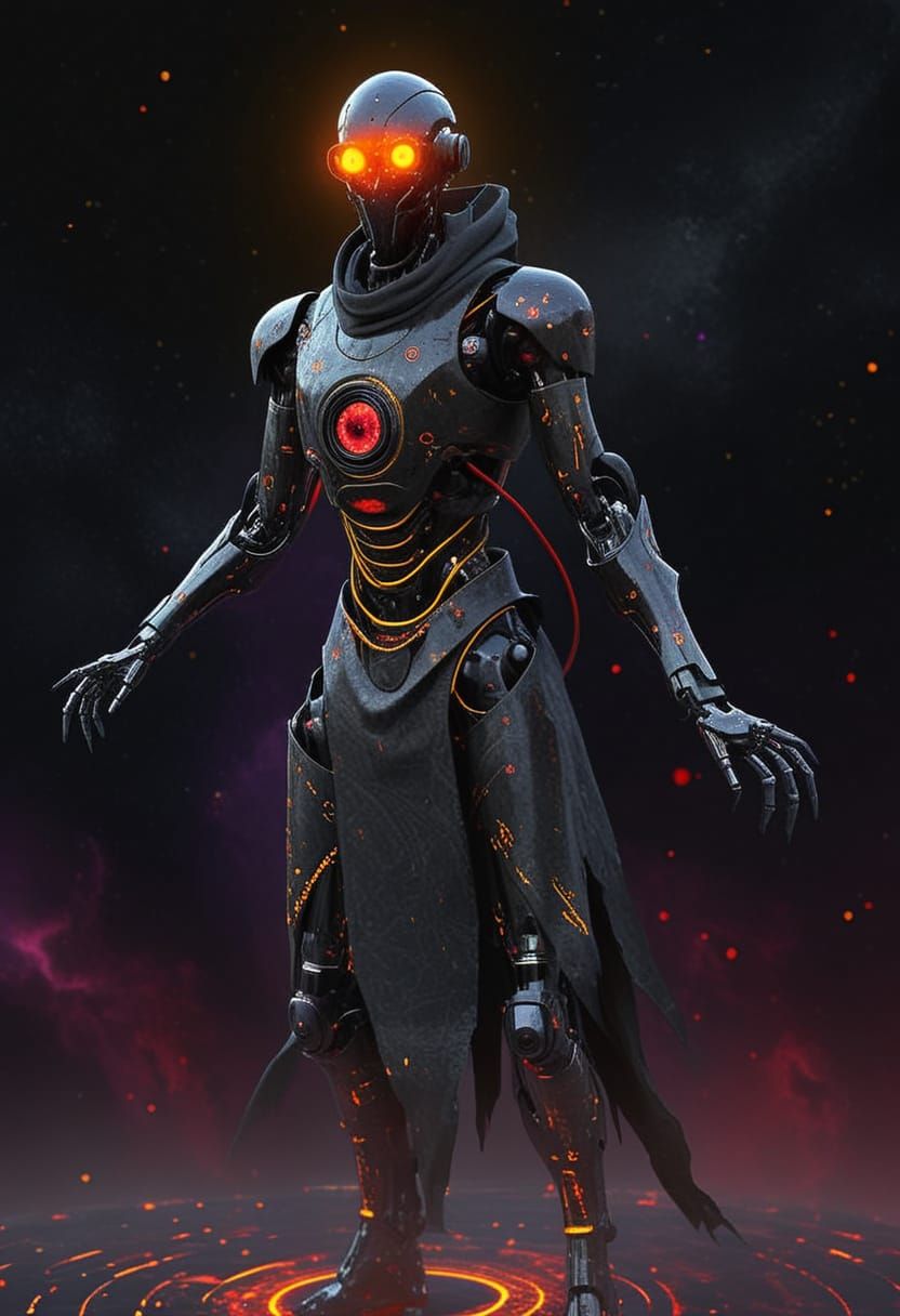 Glowing Robot in Cosmic Horror