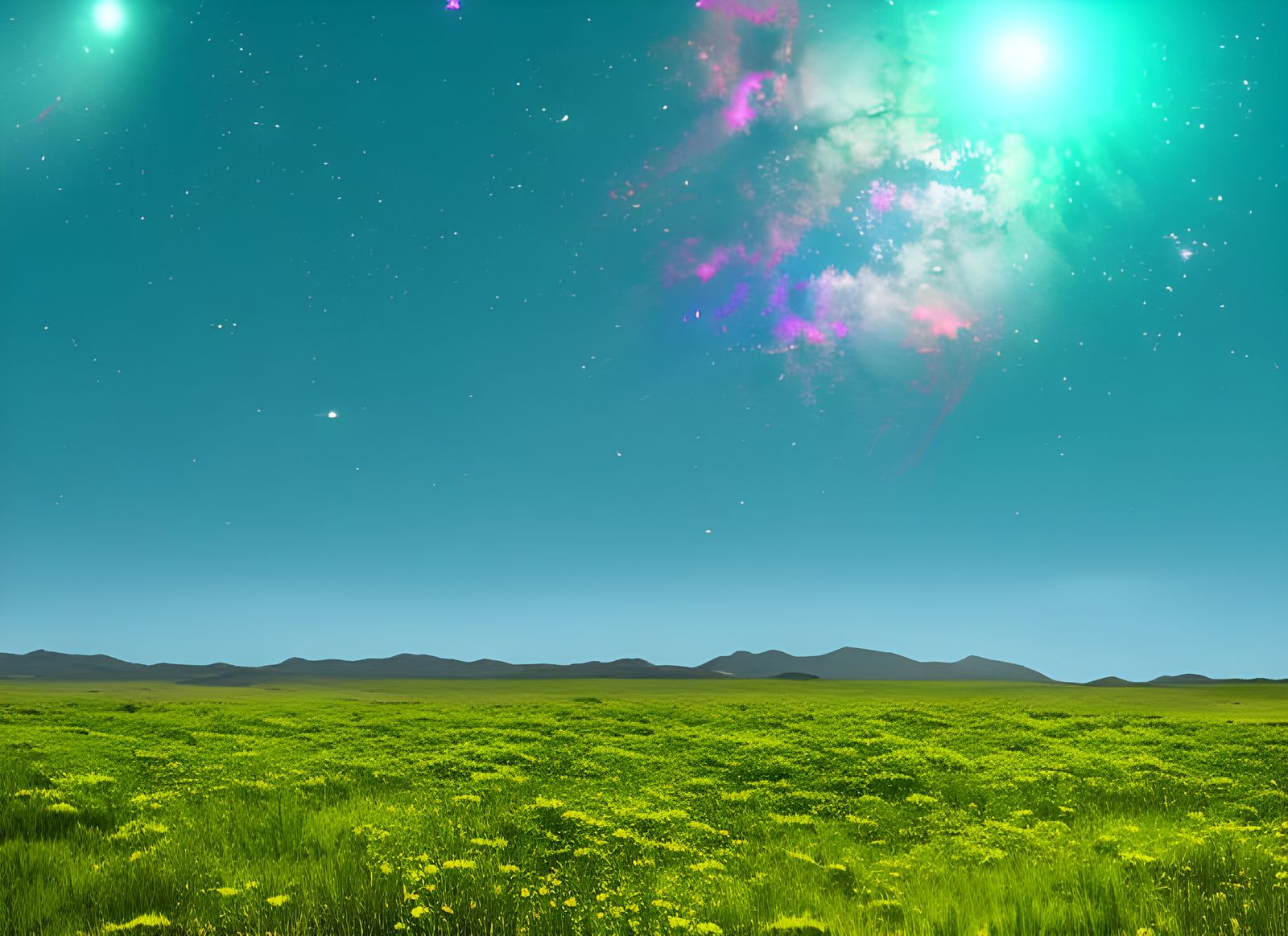 Cosmic Landscape in Astral Holographic Style