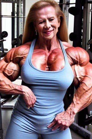 Muscular Bodybuilder Grandma with Ripped Physique