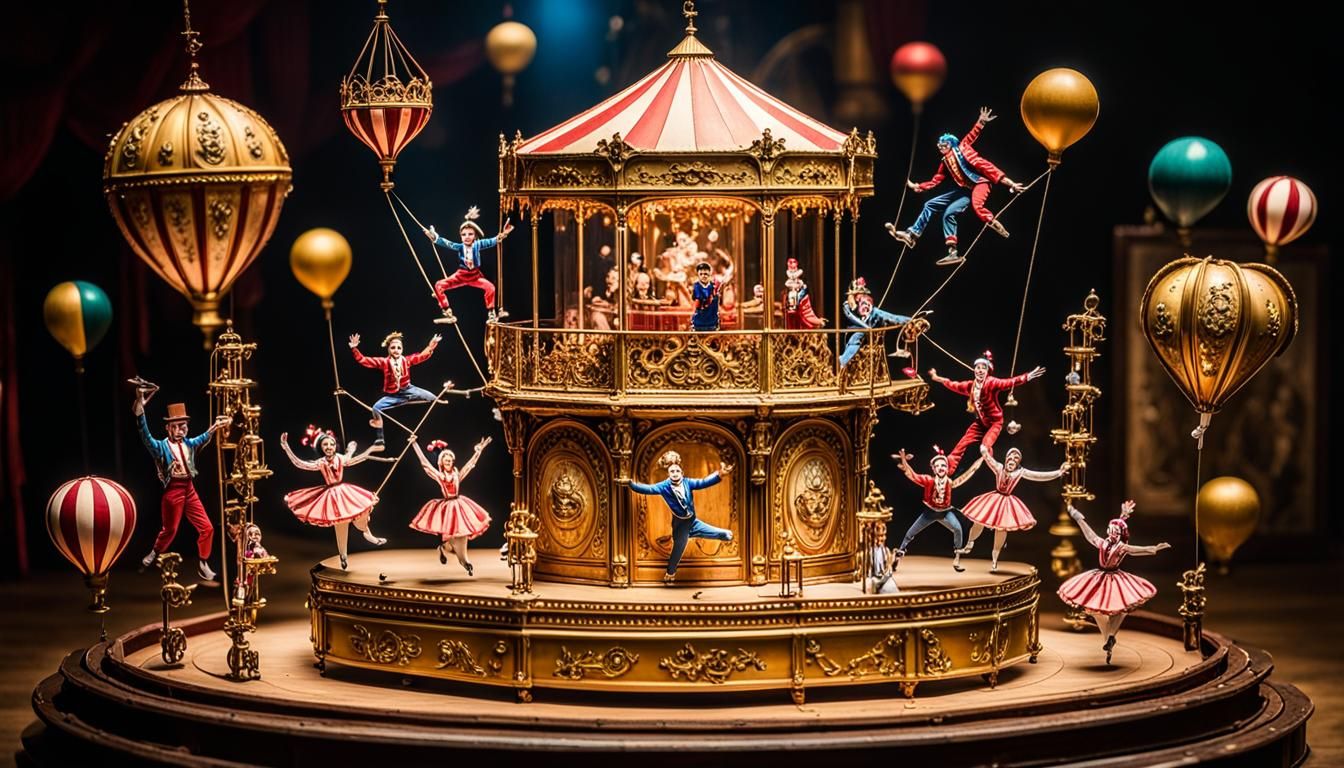 Miniature Circus Unfolds Inside Antique Music Box