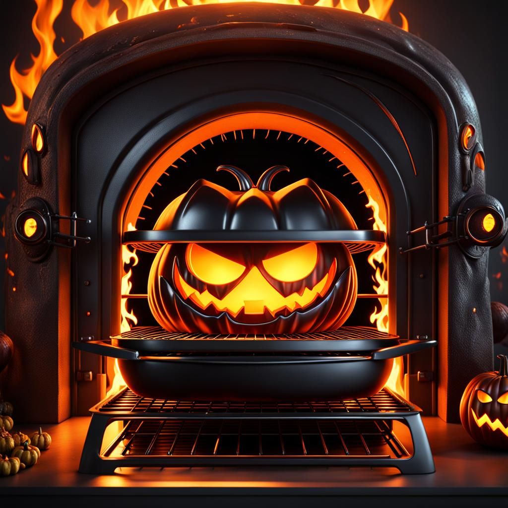 Evil Oven on Fire: A Creepy Halloween Cartoon