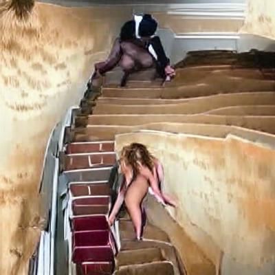 Stick Figure Falling Down Stairs Illustration