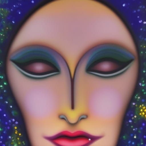 Detailed Woman Portrait in Style of Paul Klee