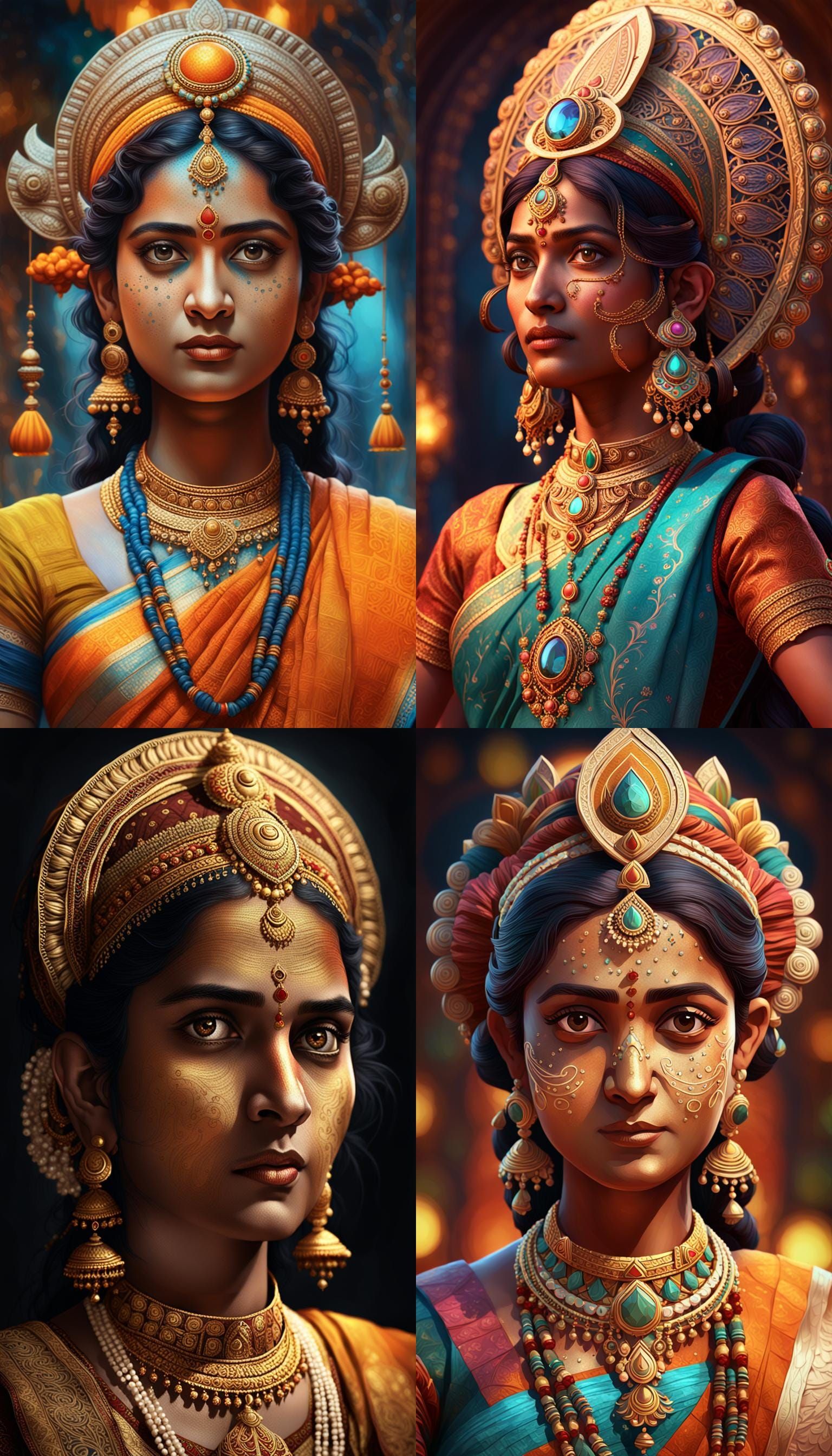 Intricate Portrait in Art Nouveau Style