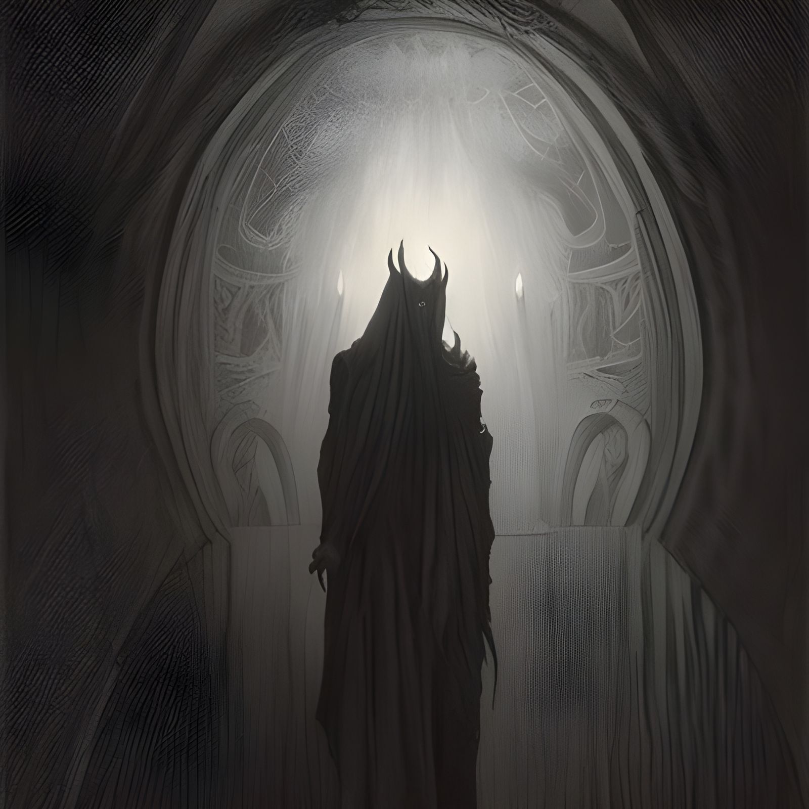 Gothic Horror Devil's Haircut in Doré Style