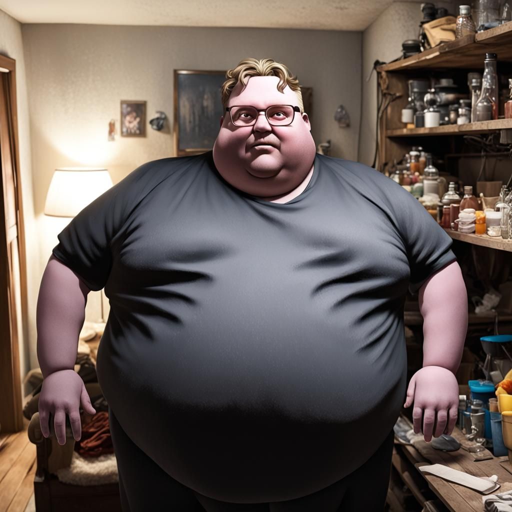 Morbidly Obese Discord Moderator in Basement