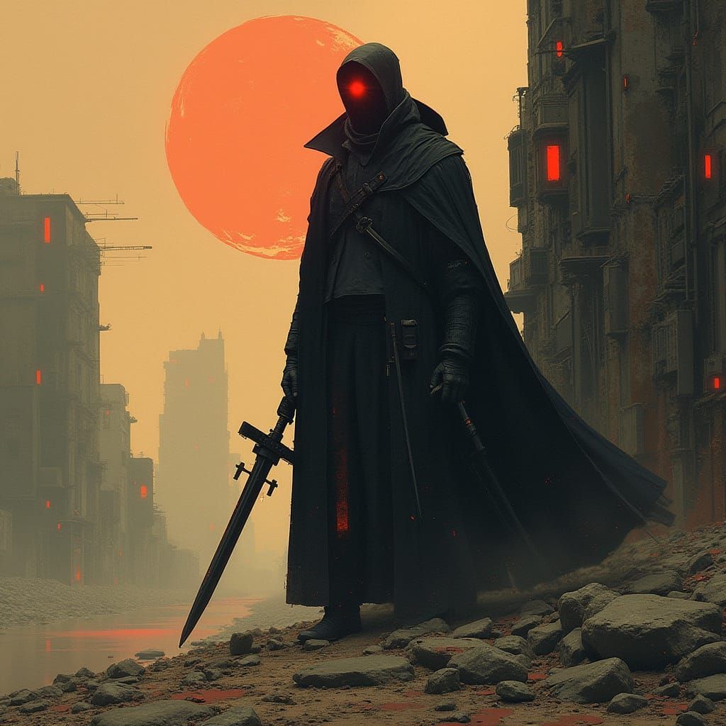 Grimdark Artwork in a Geometric Style