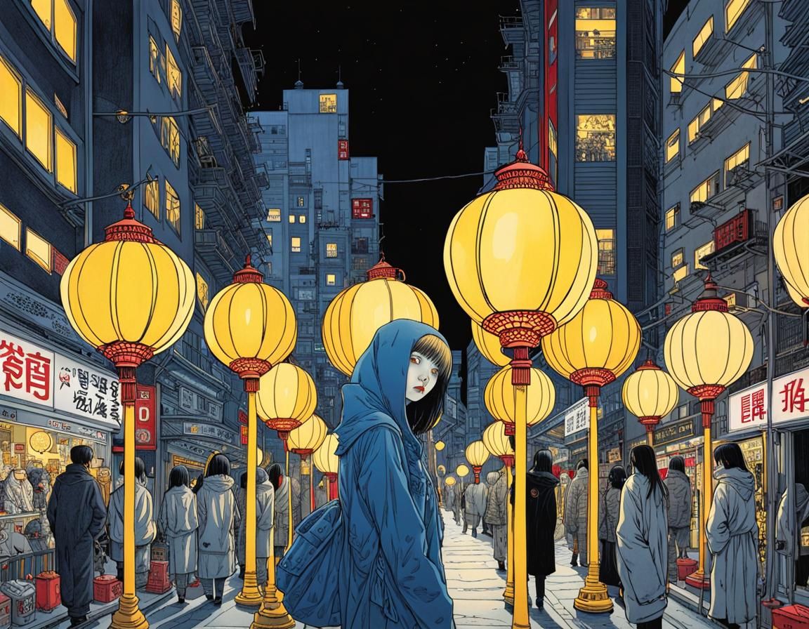 Cyberpunk Skeletons and Ghouls in City at Night