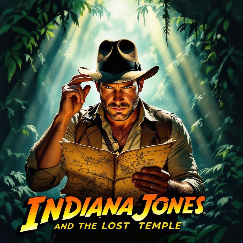 Indiana Jones Adventure Film Poster in Gritty Realism