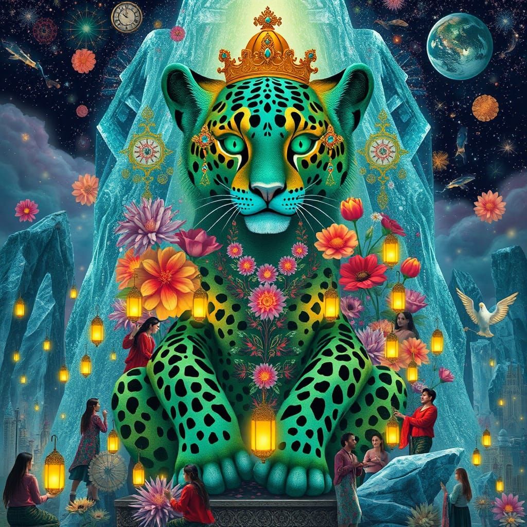 Celestial Leopard Queen in Glacial Skull