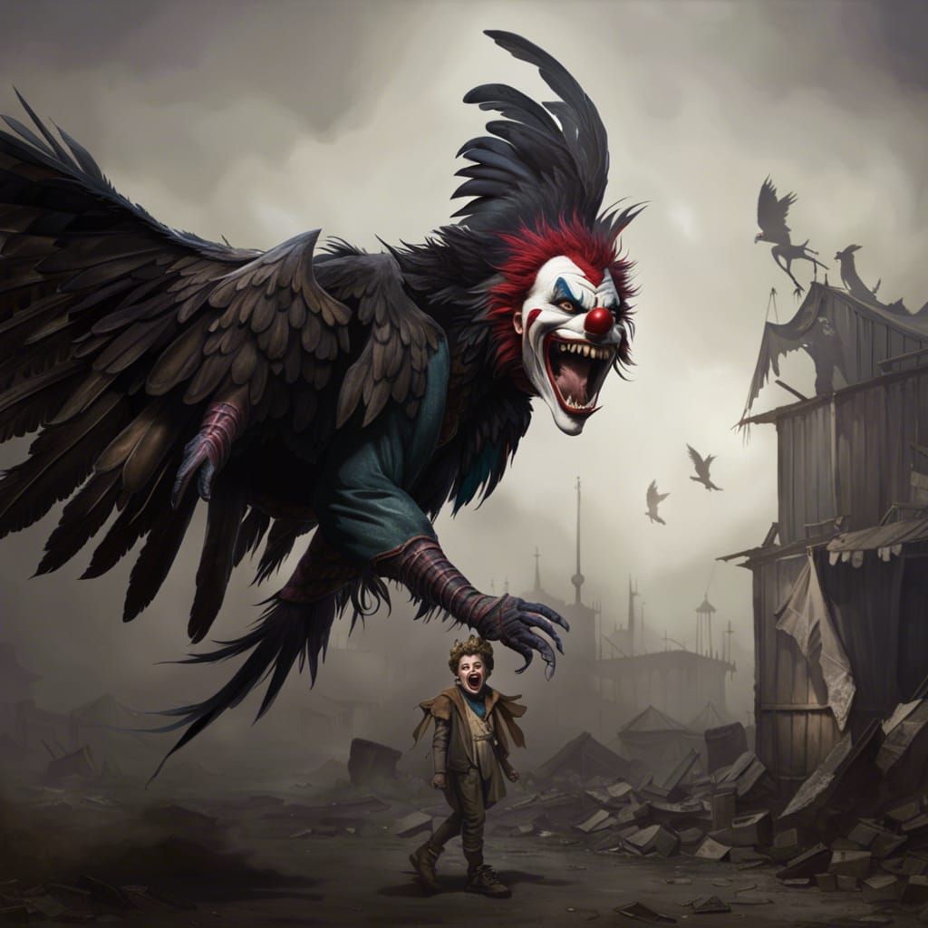 An evil clown harpy.