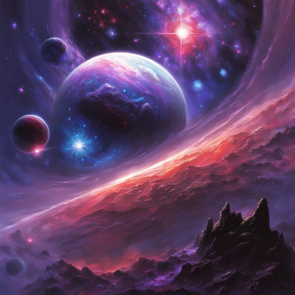 Cosmic Visions: A Galaxy Unveiled in Realistic Digital Art