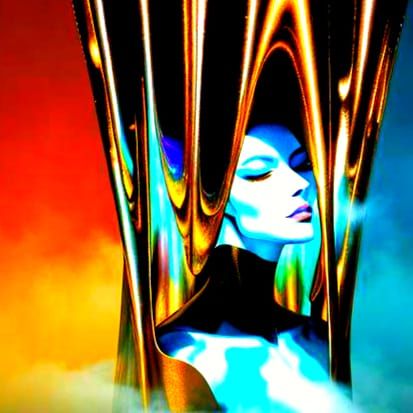 Mysterious Figure in Dreamlike Surrealist Landscape