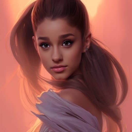 Ariana Grande Portrait in Art Nouveau Style