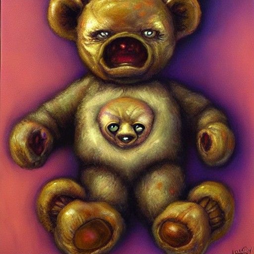 Otherworldly Alien Teddy Bear in Imaginative Realism Style