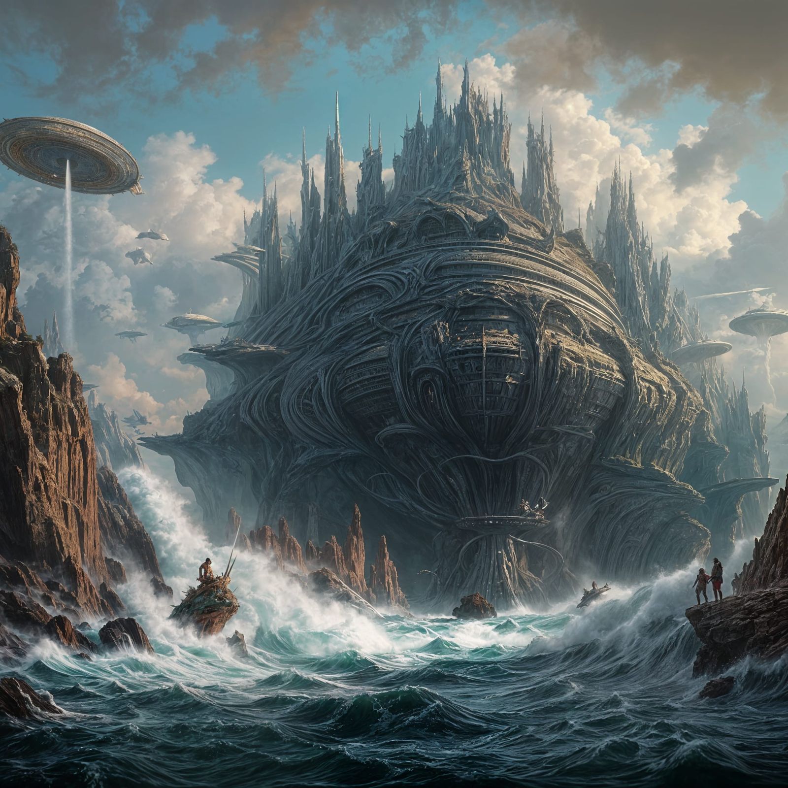 Hyperrealistic Alien Portrait in Bizarre Landscape