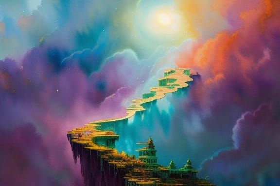 Epic Watercolor Cosmic Map of Time