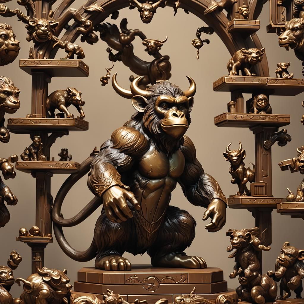 Bronze Bull and Mischievous Monkey in GameStop Universe