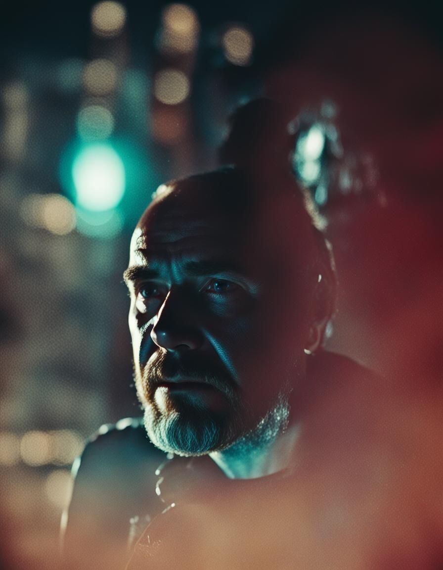 Intense Close-Up of Gyuc in Cinematic Style