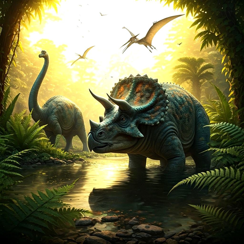 Waterhole in the Jurassic period