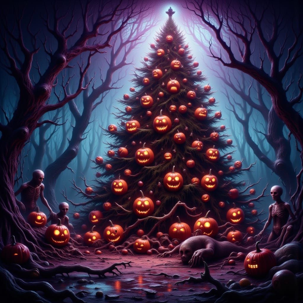 Haunted Christmas Crypt With Eerie Halloween Decor