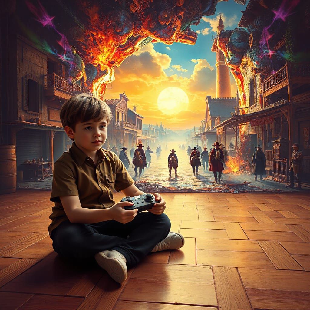 Magical Portal Reveals Flooded Western Cityscape