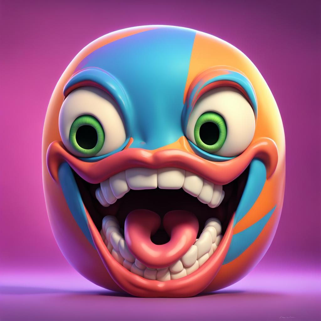 Stylized Mouth in 3D Digital Art Style