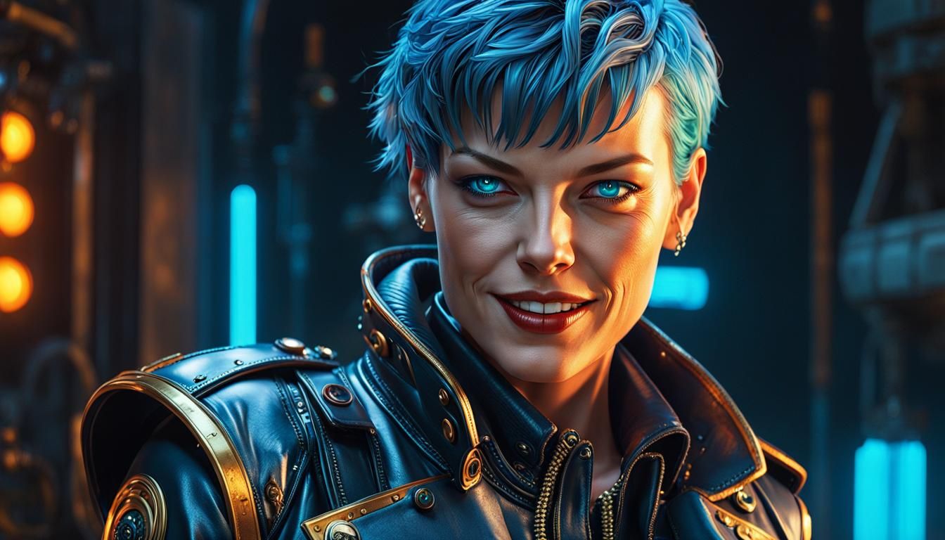 Milla Jovovich Inspired Cyberpunk Portrait