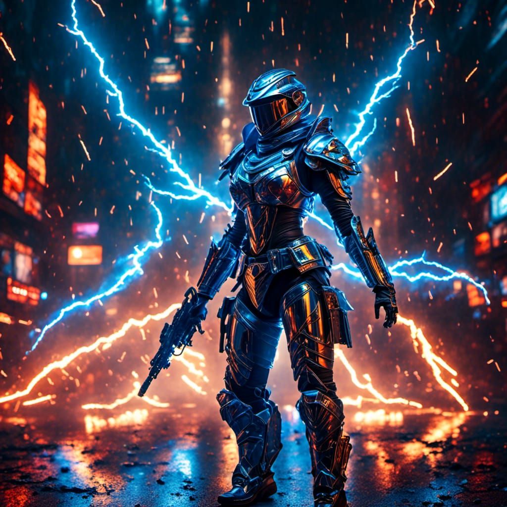 Electric Lightning Armor: 3D Holographic Collection