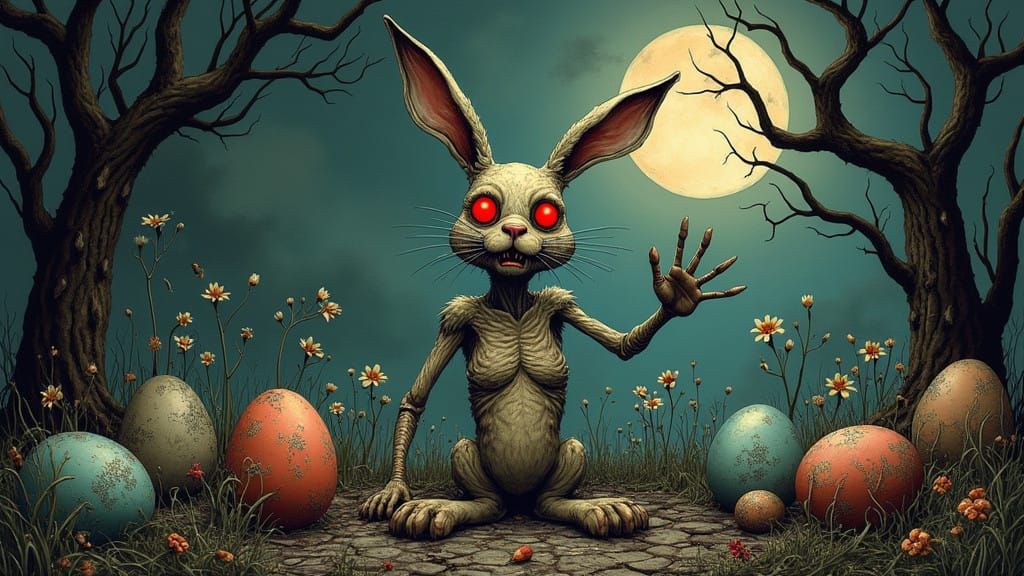 Gothic Easter Horror in the Style of Edward Gorey