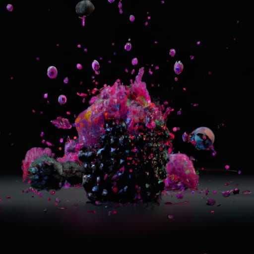 Blackberry Raspberry Explosion in Slow Motion