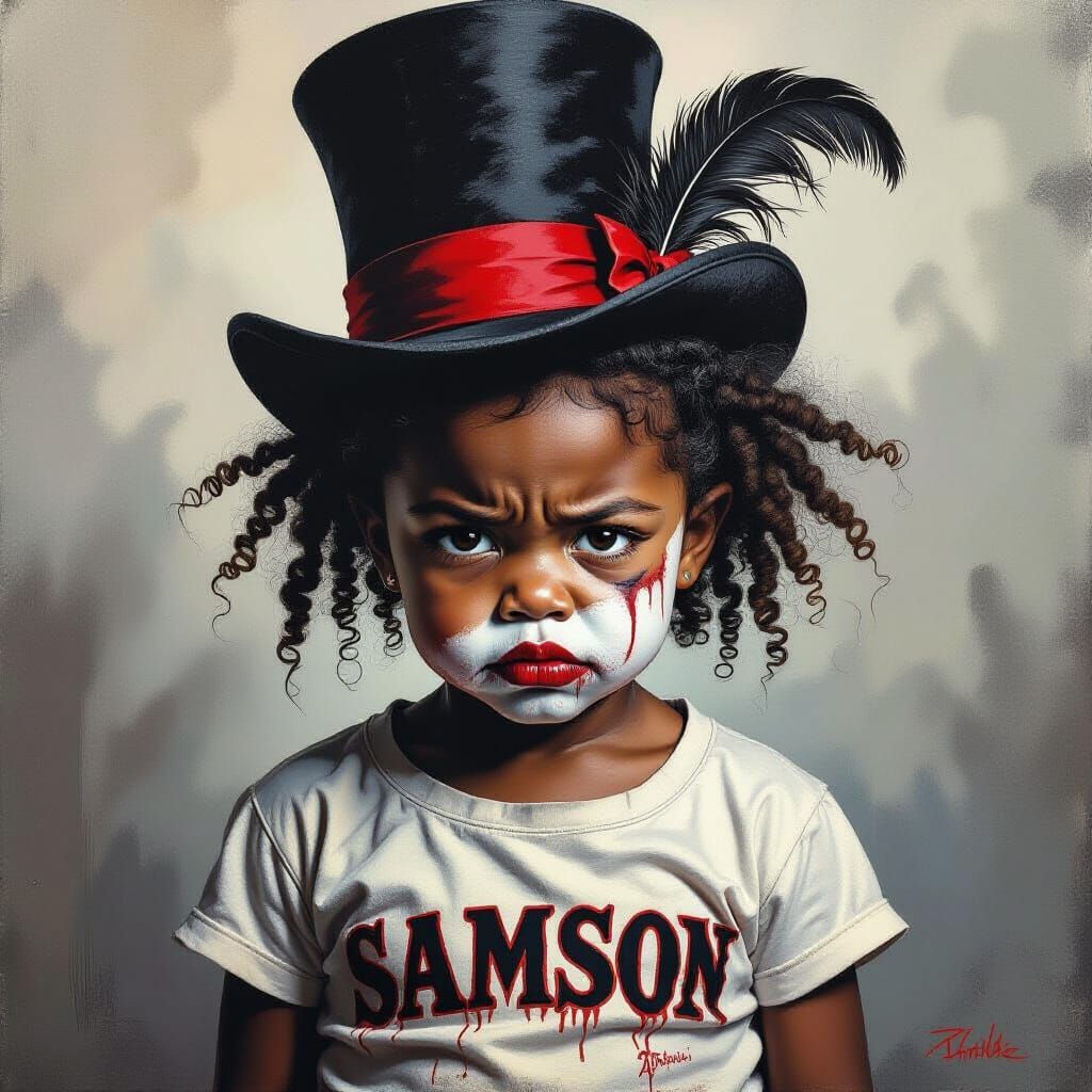 Grumpy African American Girl as Boogeyman