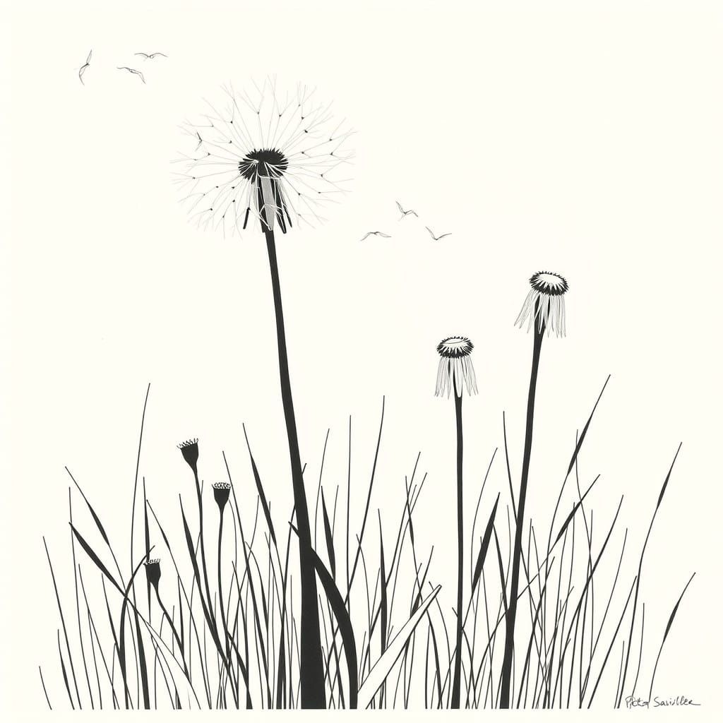 Dandelions in Simple yet Elegant Style