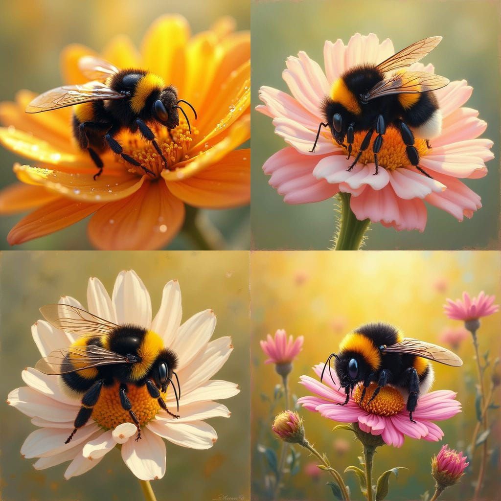 Bumblebee in Oil Painting Style by James Gurney