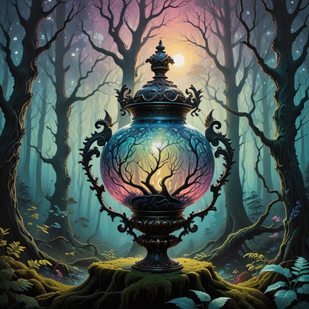 Surreal Oil Painting of Ethereal Spirit Vessel in Dreamlike ...