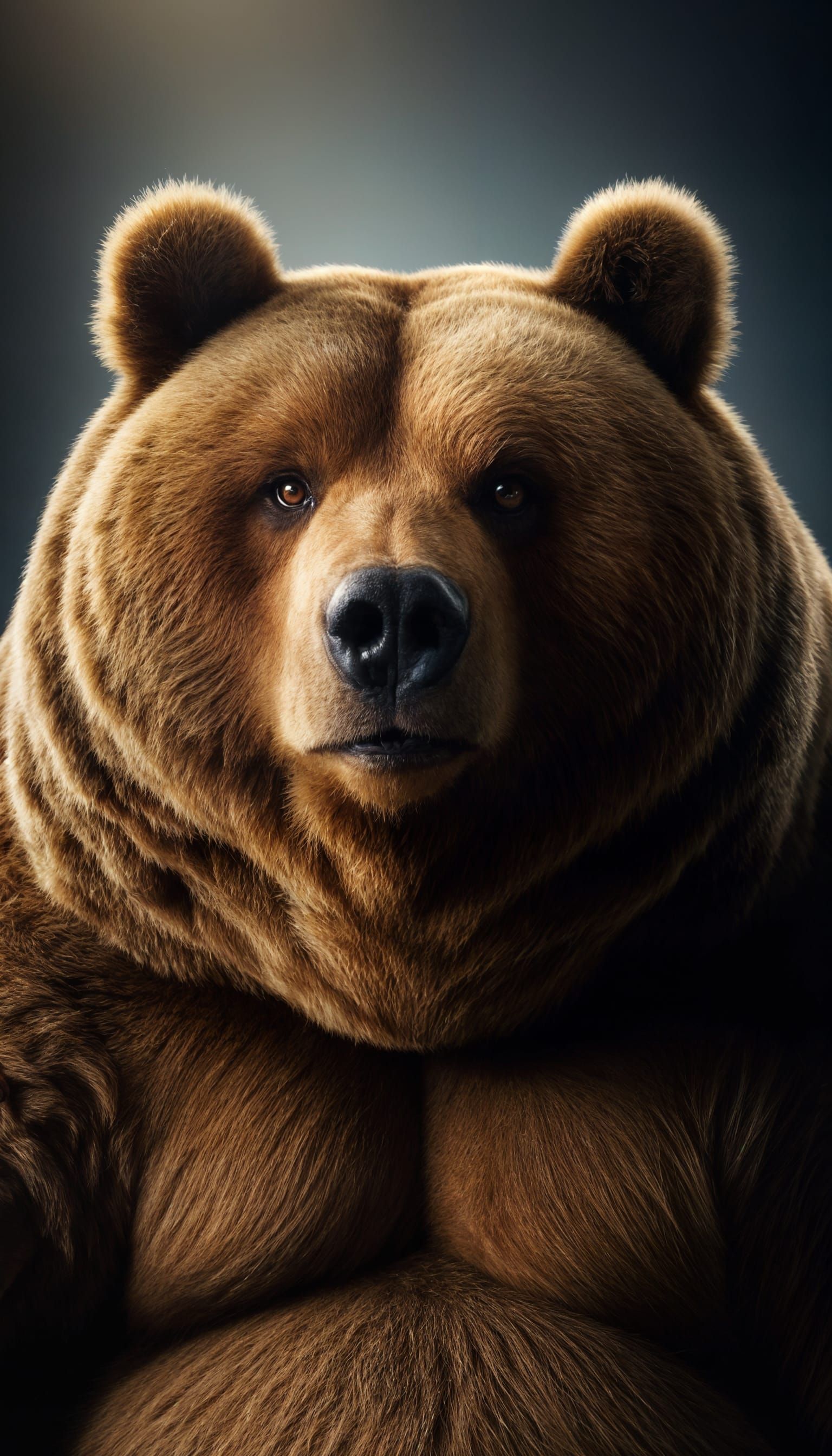 Sarcastic Grizzly Bear Portrait in Studio Photography