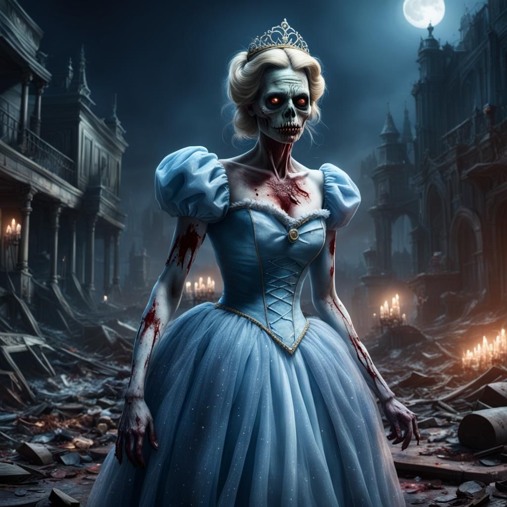 Zombie Cinderella: A Dystopian Horror Photoillustration