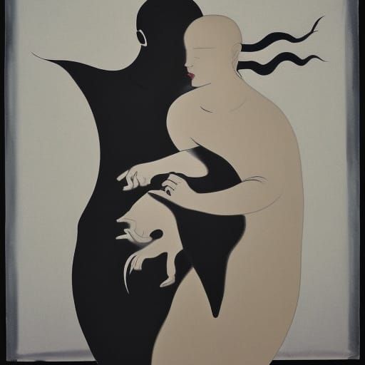 Yin Yang Children in Dark Fantasy Style