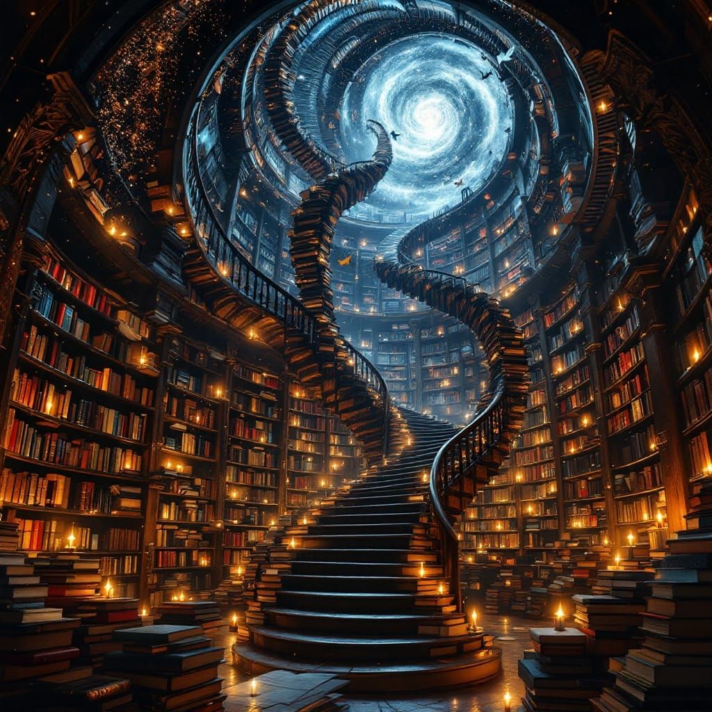 Surreal endless library